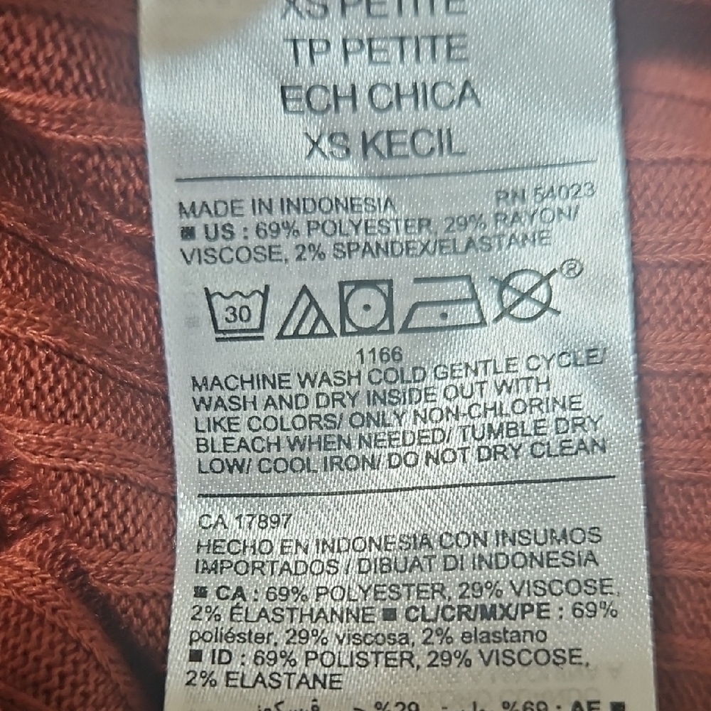 Old Navy Fit & Flare Rib-Knit Long-Sleeve Mini Dress in Copper Sizes XSP,S,M,L - Picture 9 of 9